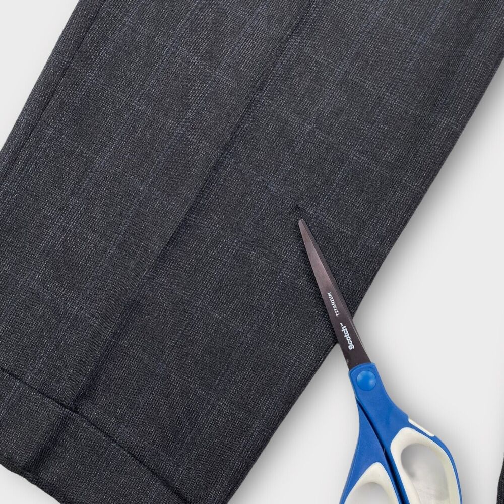 John W Nordstrom Loro Piana Suit Mens 40R 34x29 Windowpane Check Charcoal Wool - Picture 15 of 16